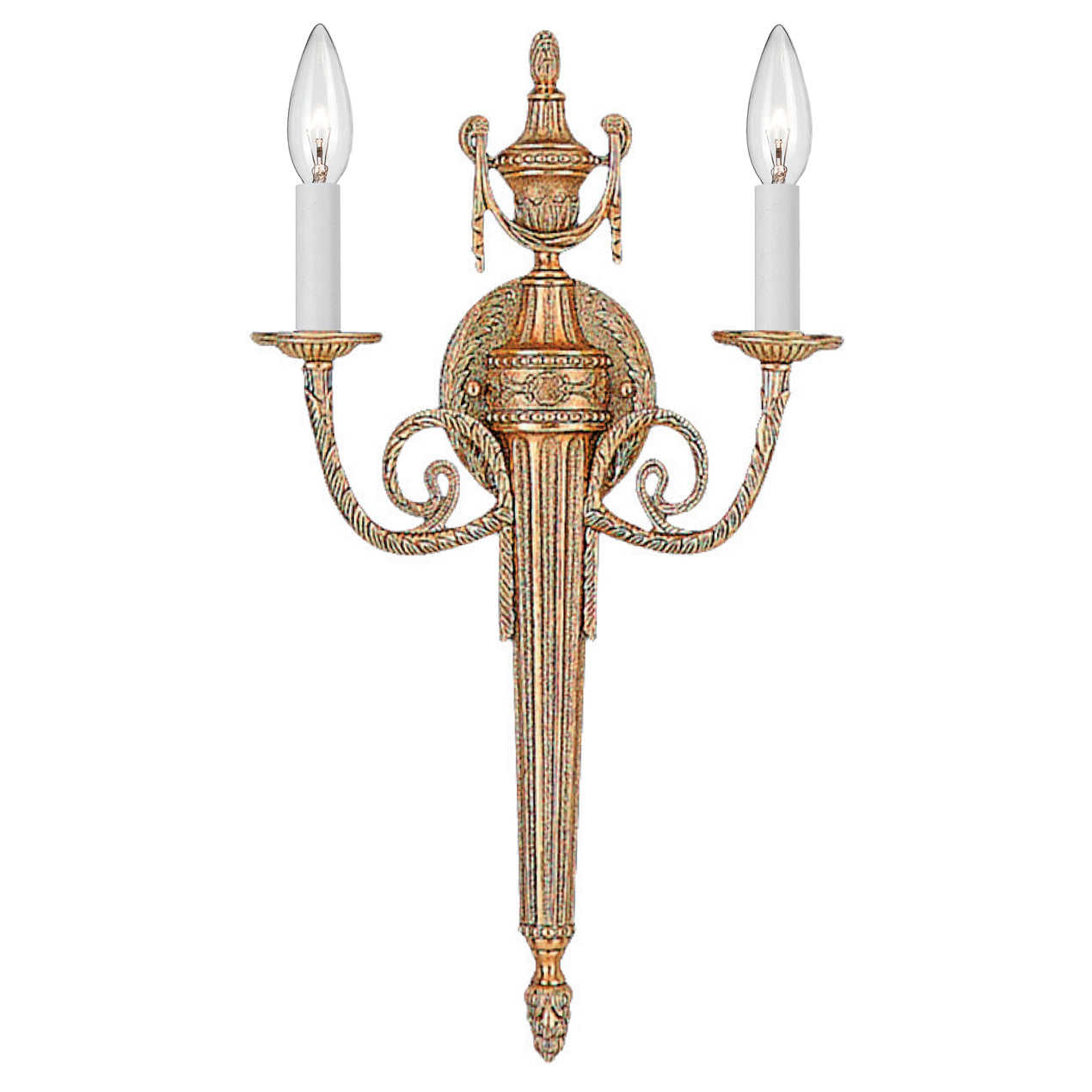 Crystorama Cast Brass 2-Light Wall Sconce