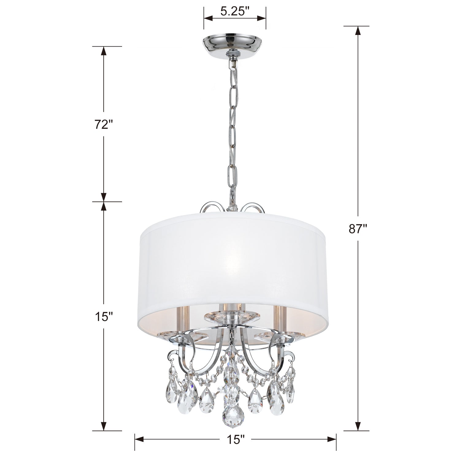 Crystorama Othello 3-Light Shade Mini Chandelier