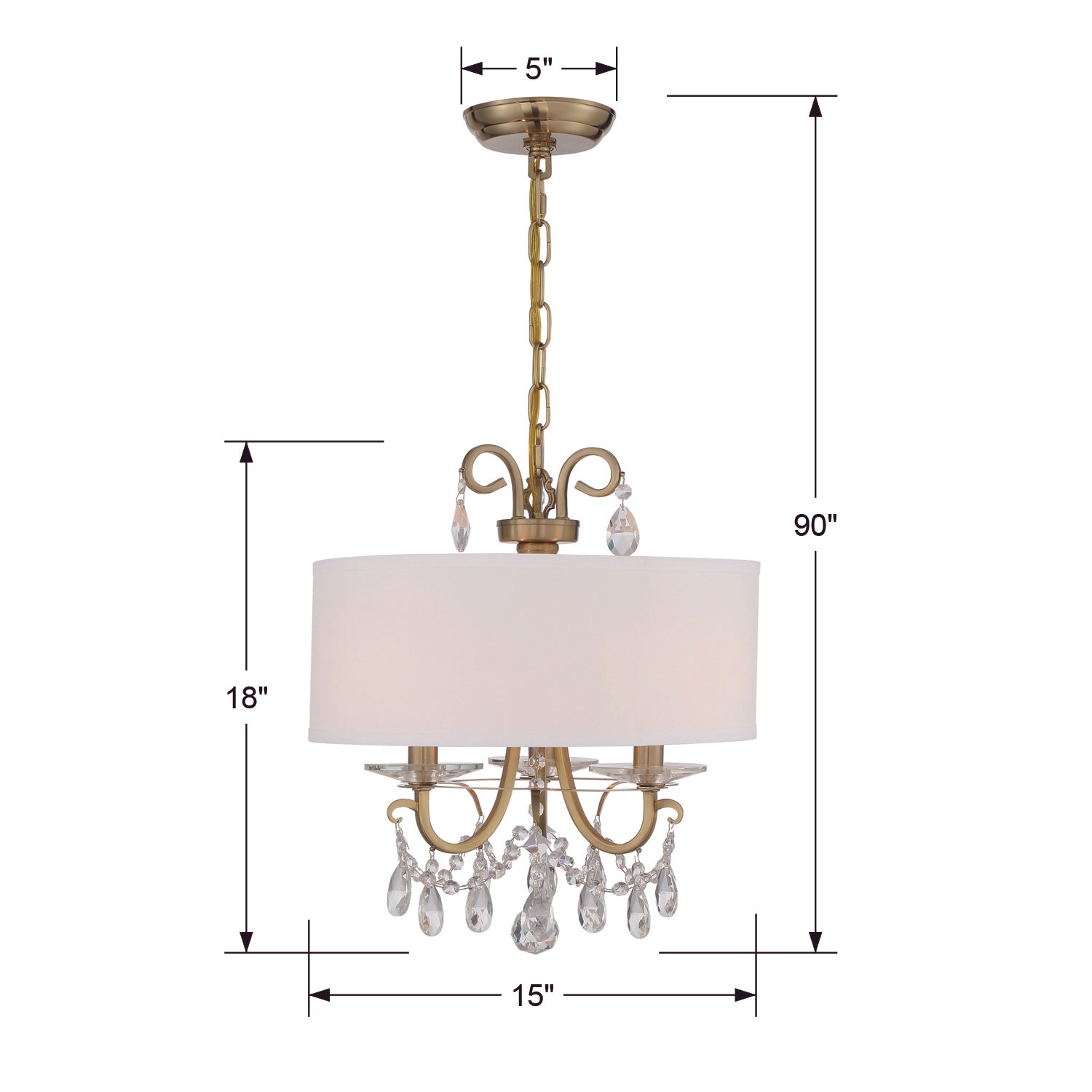 Crystorama Othello 3-Light Shade Mini Chandelier