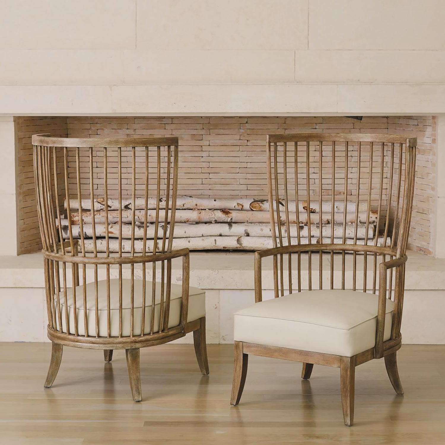 Global Views Spindle Wing Chair