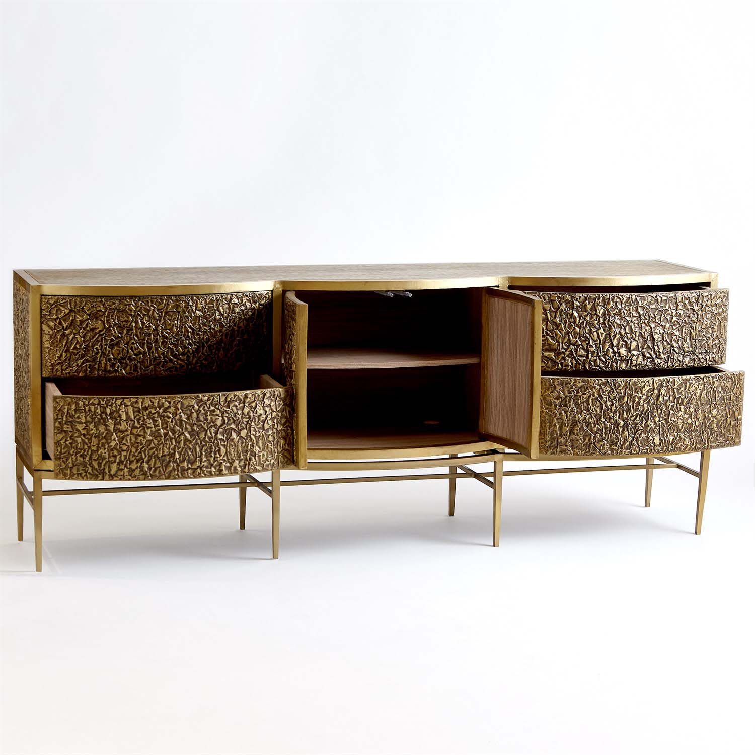 Global Views Crinkle Long Cabinet