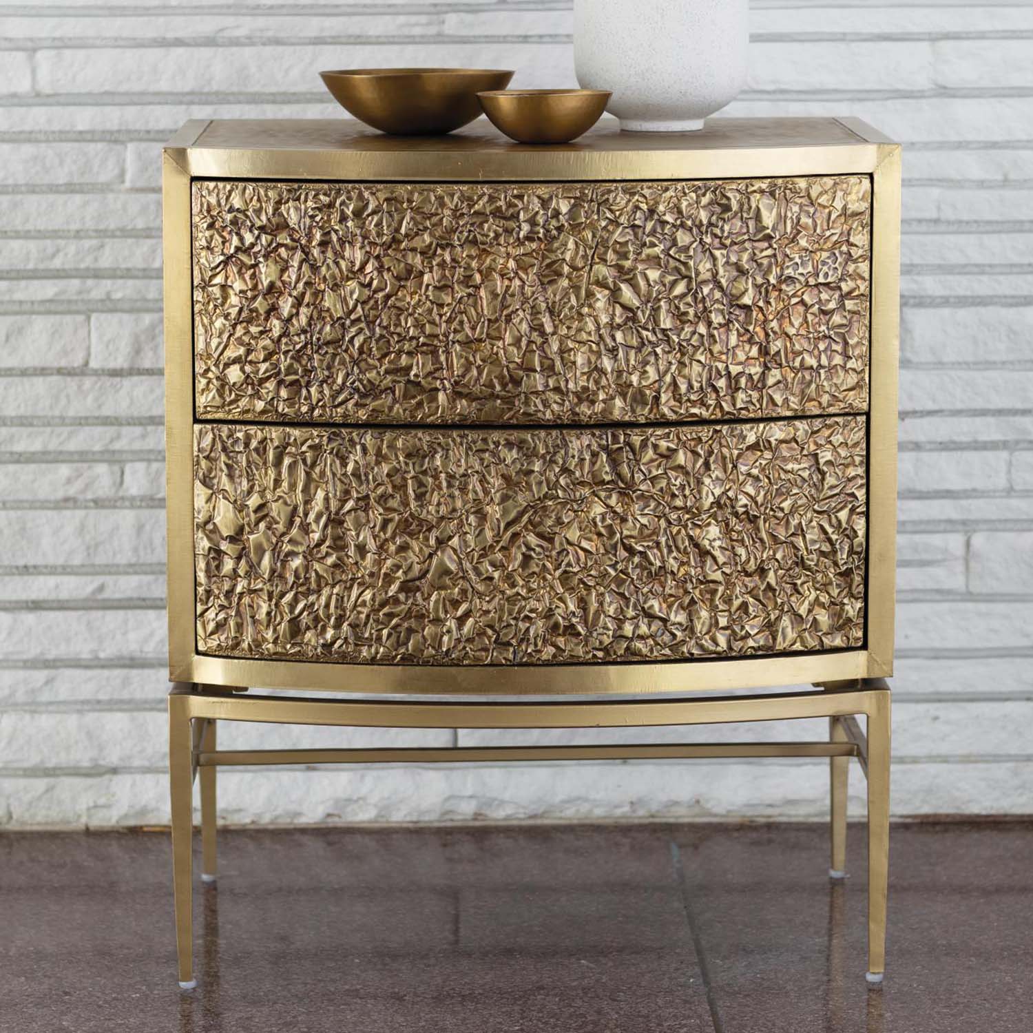 Global Views Crinkle Bedside Chest