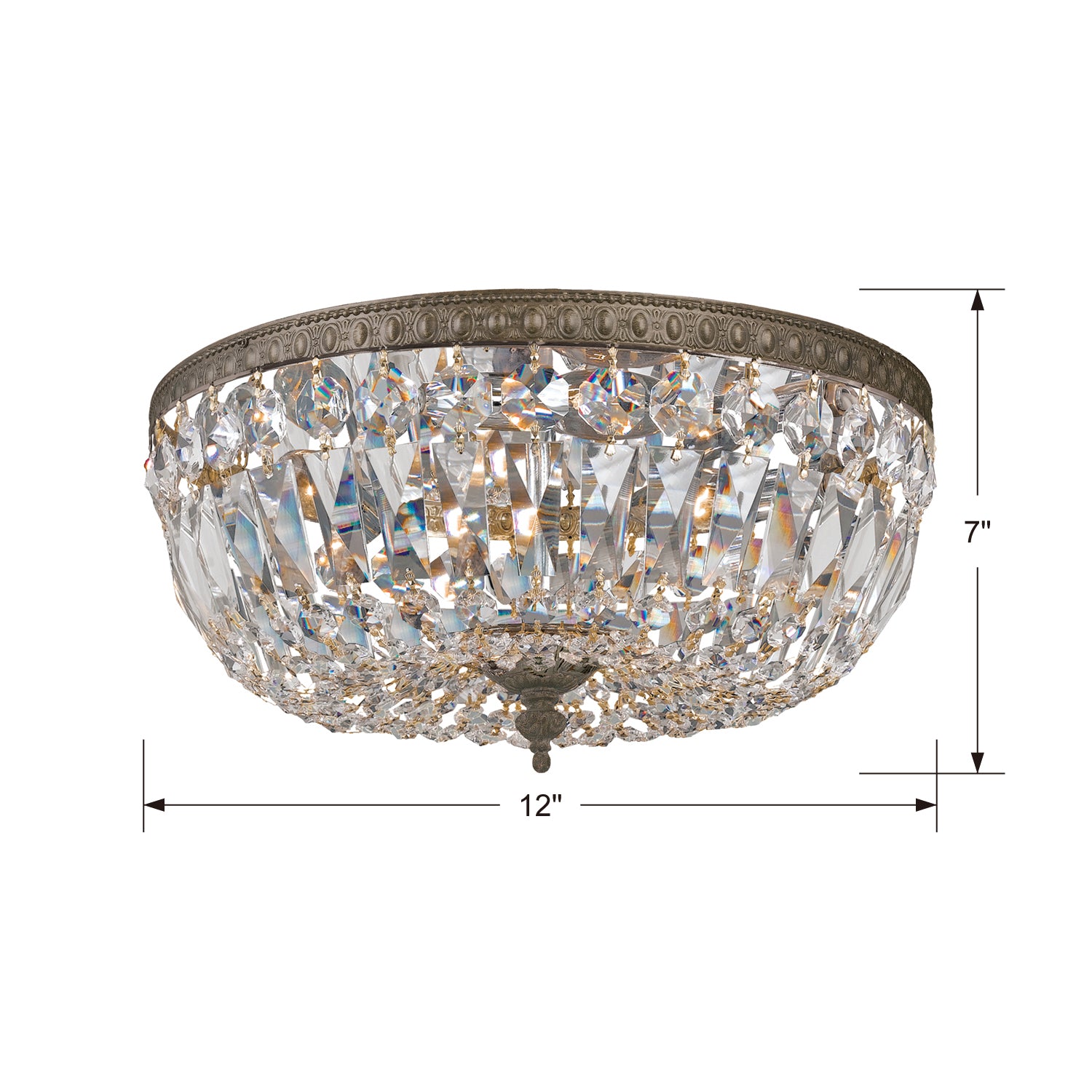 Crystorama Crystal 712 3-Light Flush Ceiling Mount