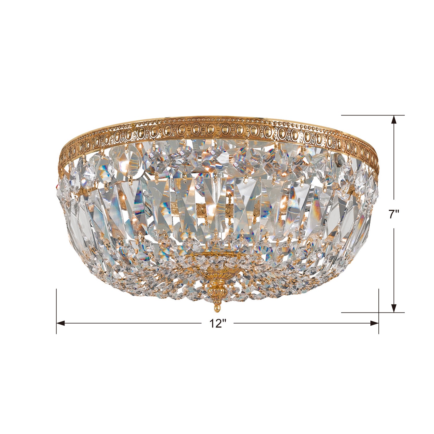 Crystorama Crystal 712 3-Light Flush Ceiling Mount