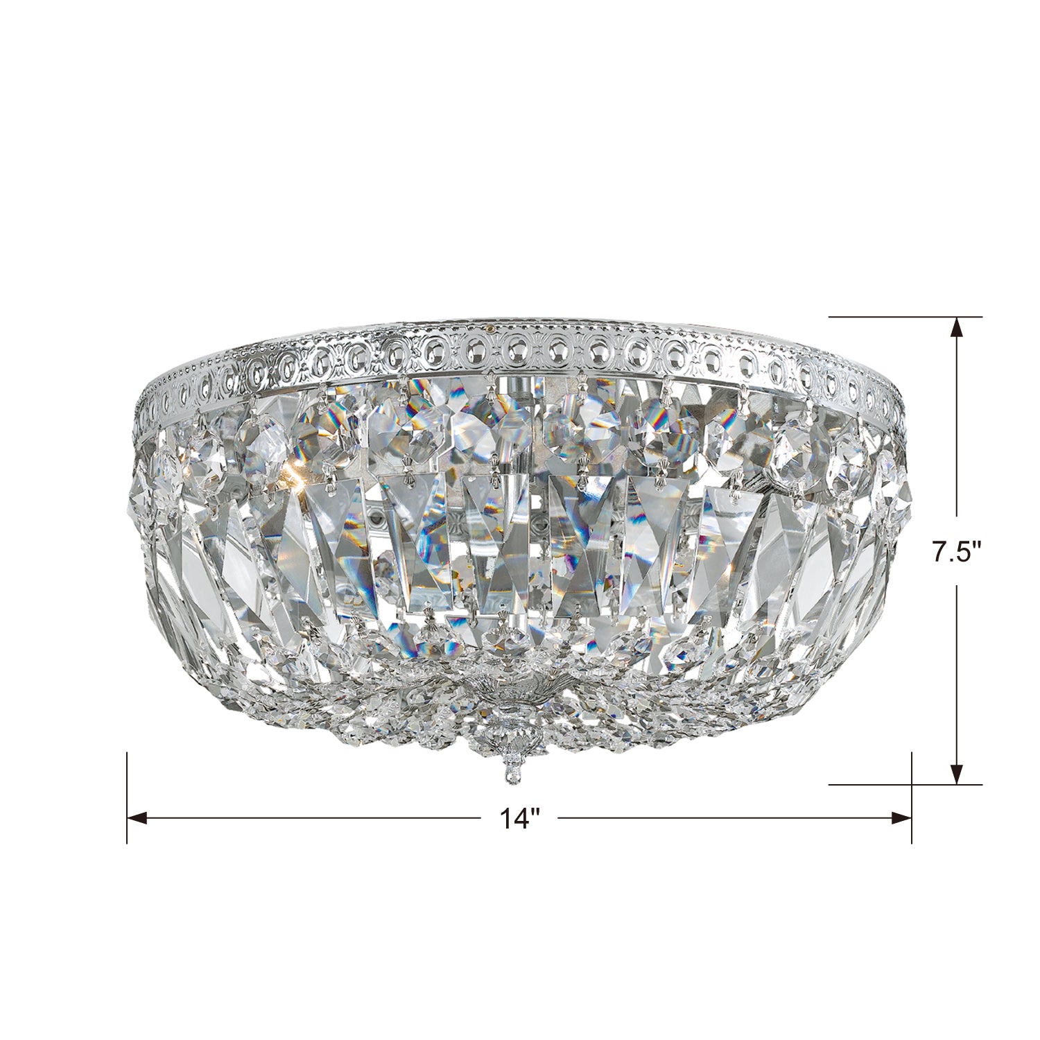 Crystorama Crystal 714 3-Light Flush Ceiling Mount