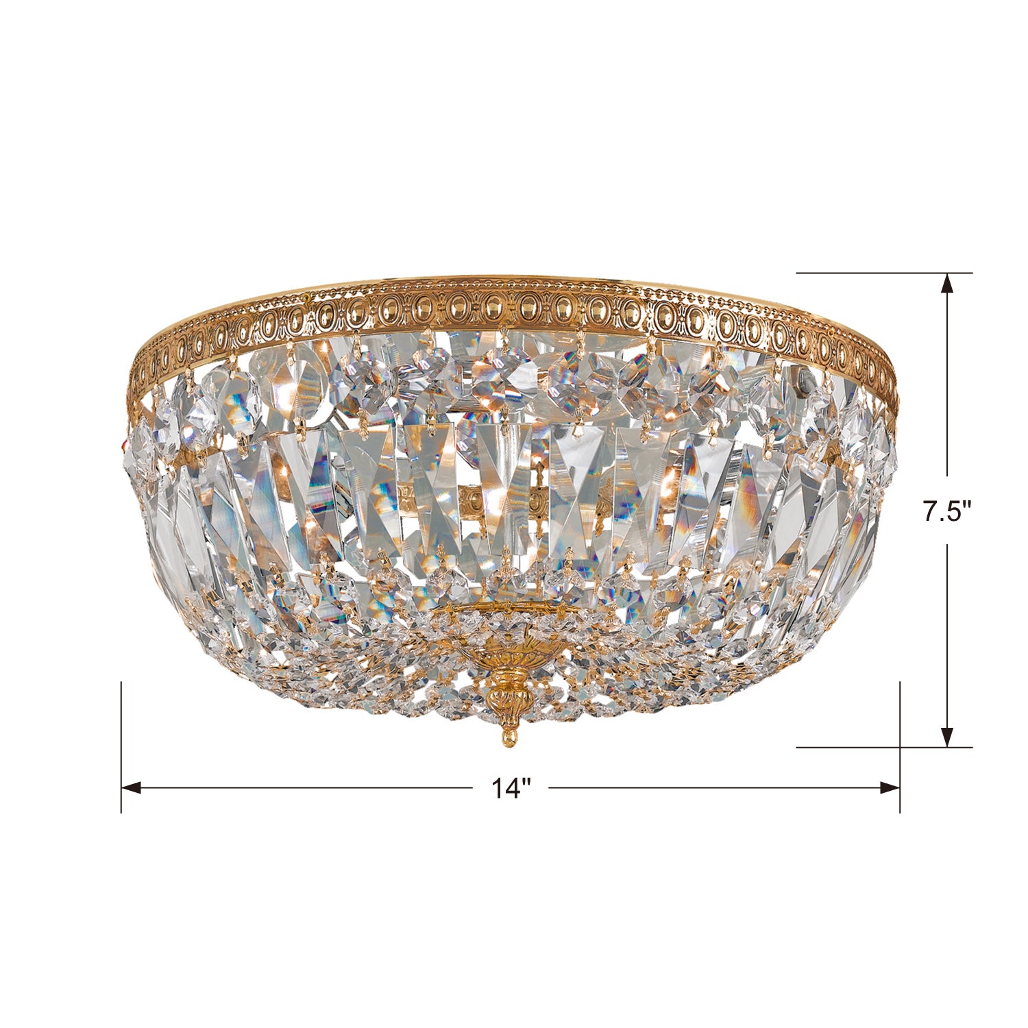Crystorama Crystal 714 3-Light Flush Ceiling Mount