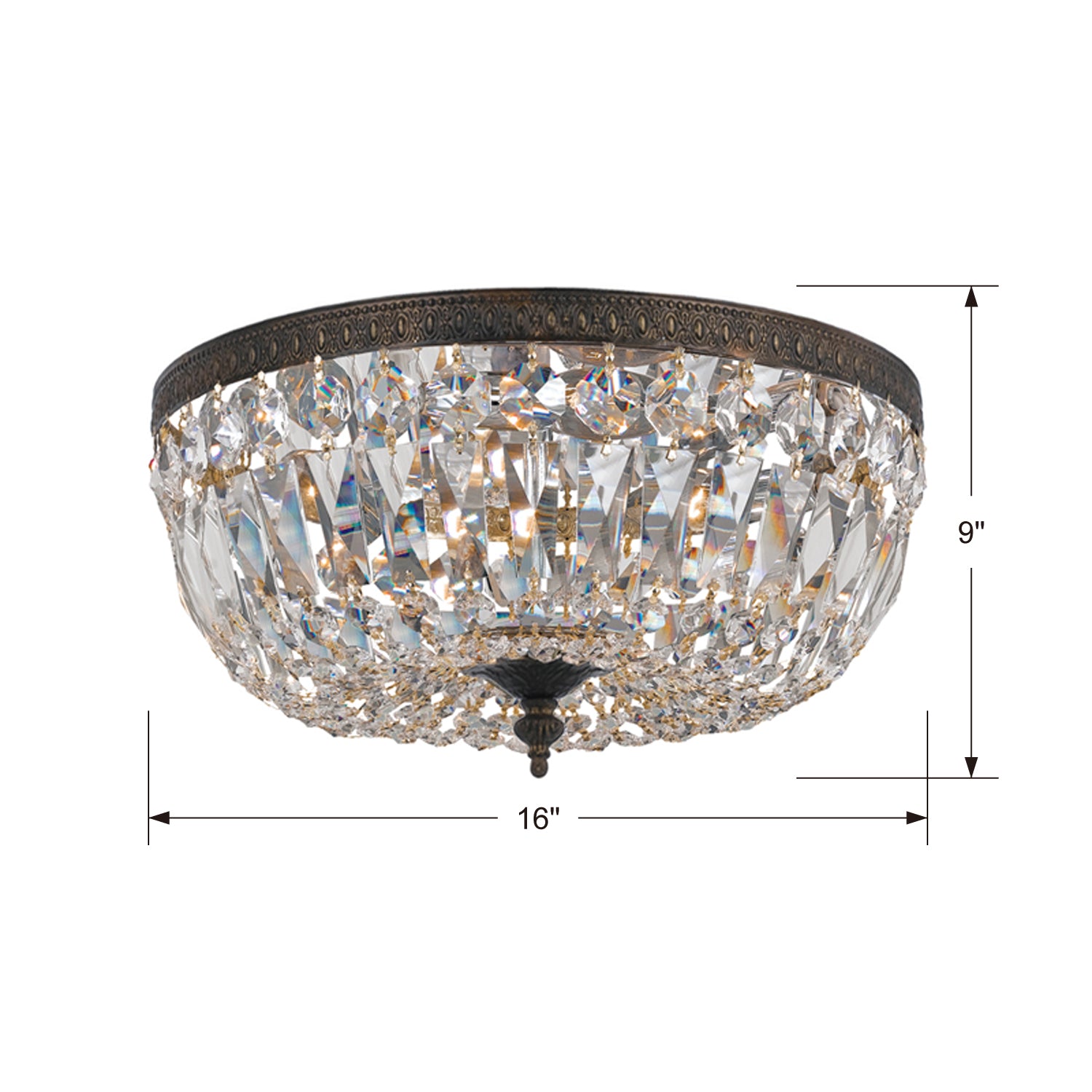 Crystorama Crystal 716 3-Light Flush Ceiling Mount