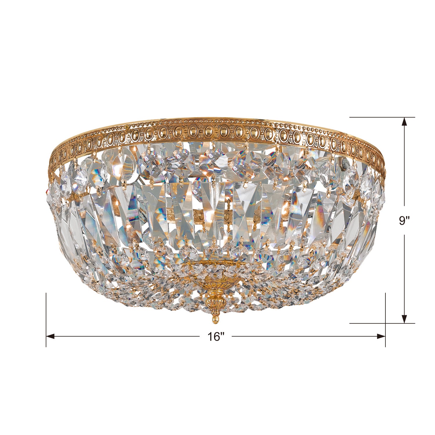 Crystorama Crystal 716 3-Light Flush Ceiling Mount