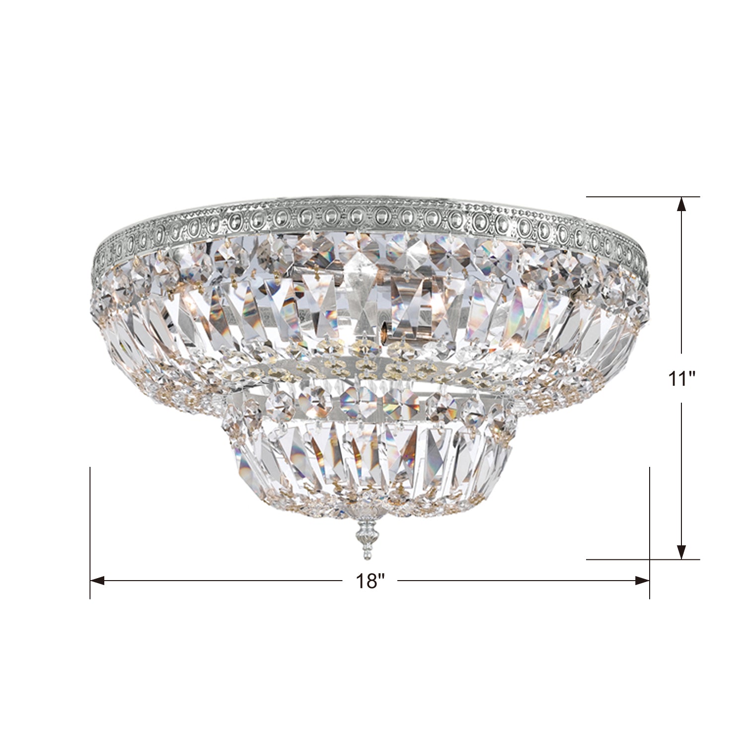Crystorama Crystal 718 4-Light Flush Ceiling Mount