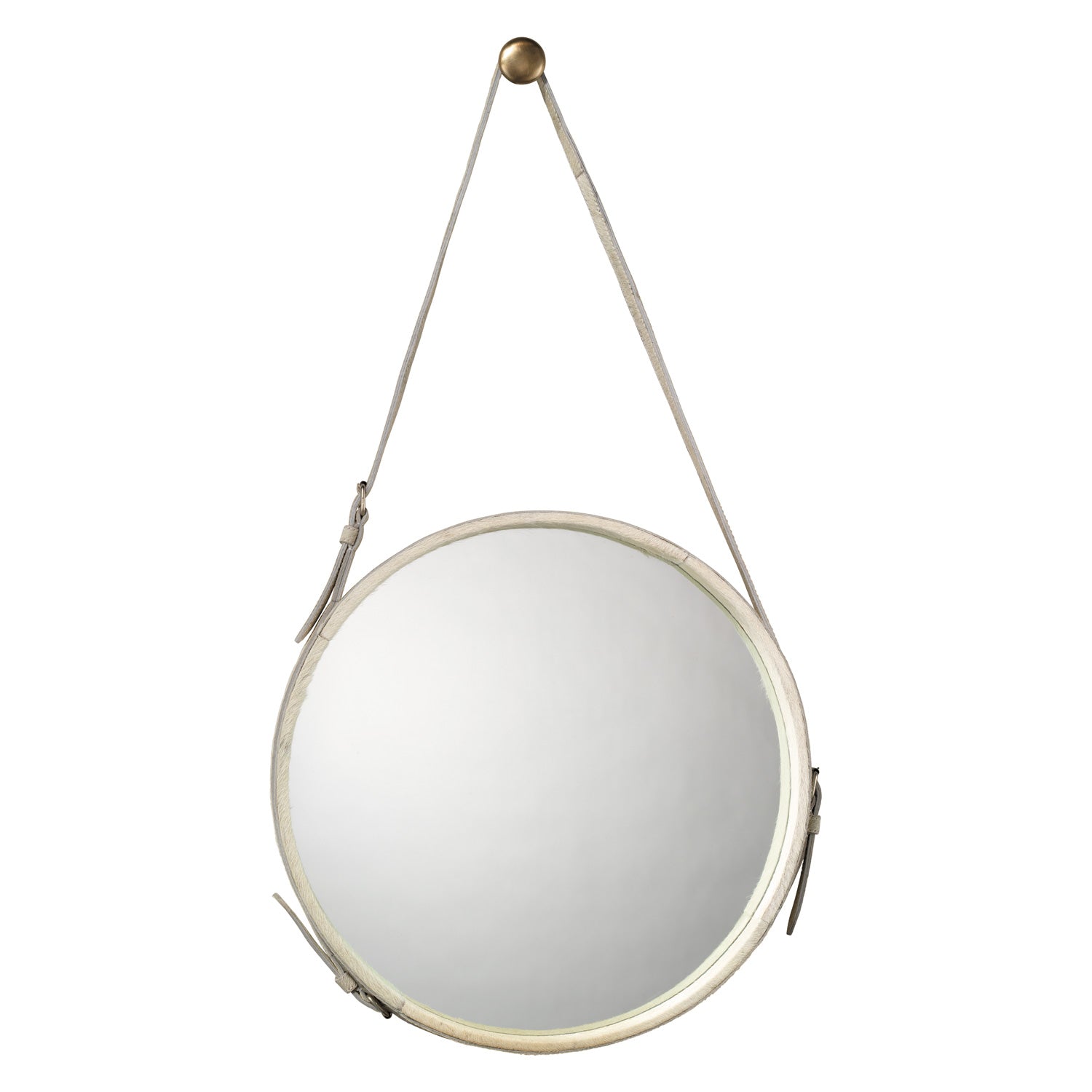 Jamie Young Round Hide Wall Mirror