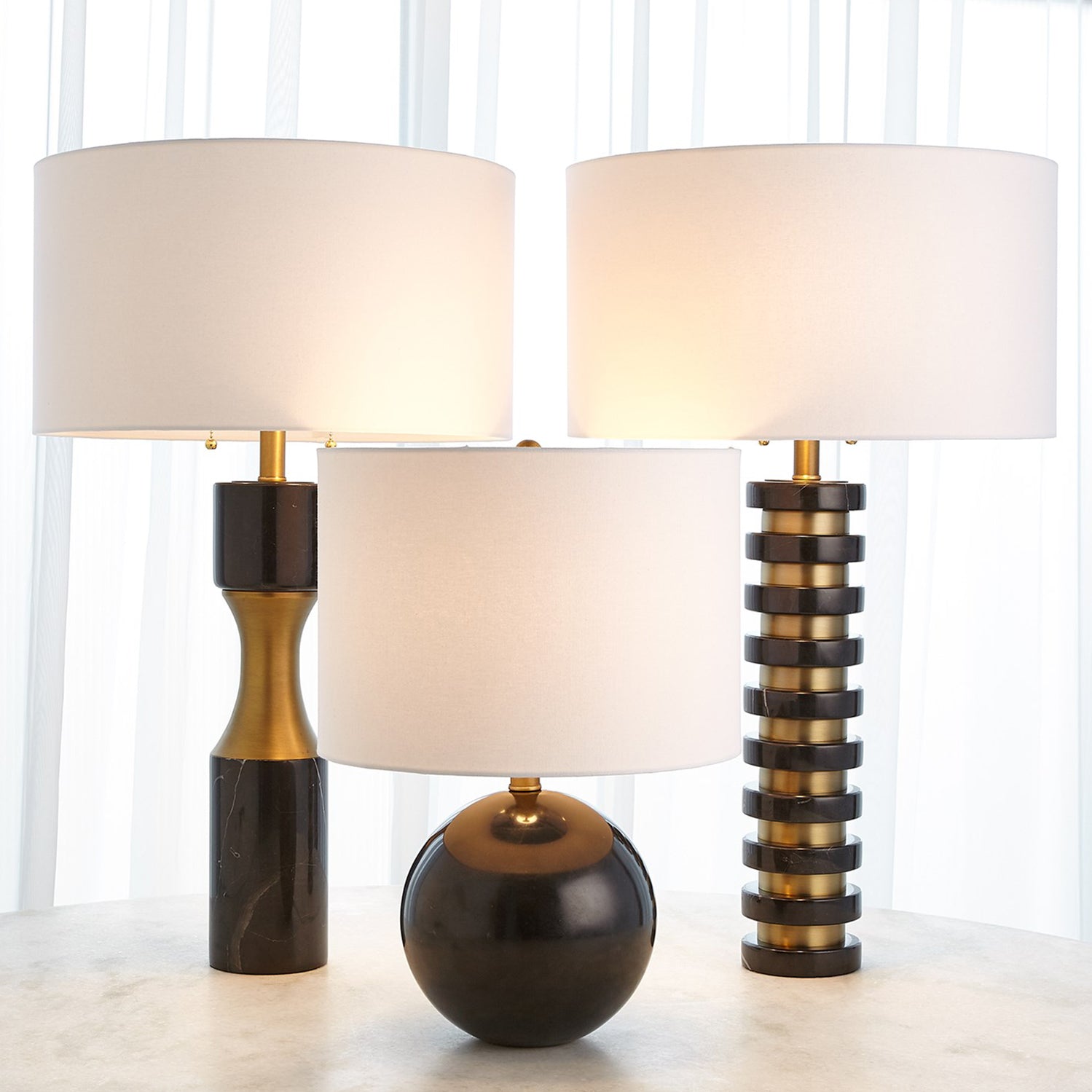 Global Views Marble Sphere Table Lamp