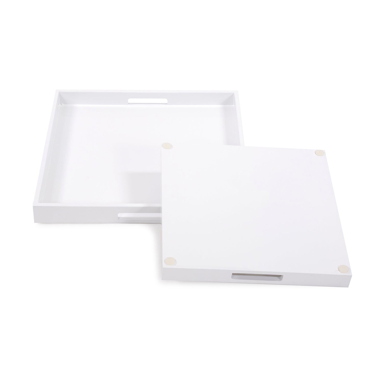 Lacquer Square Wood Tray Set of 2