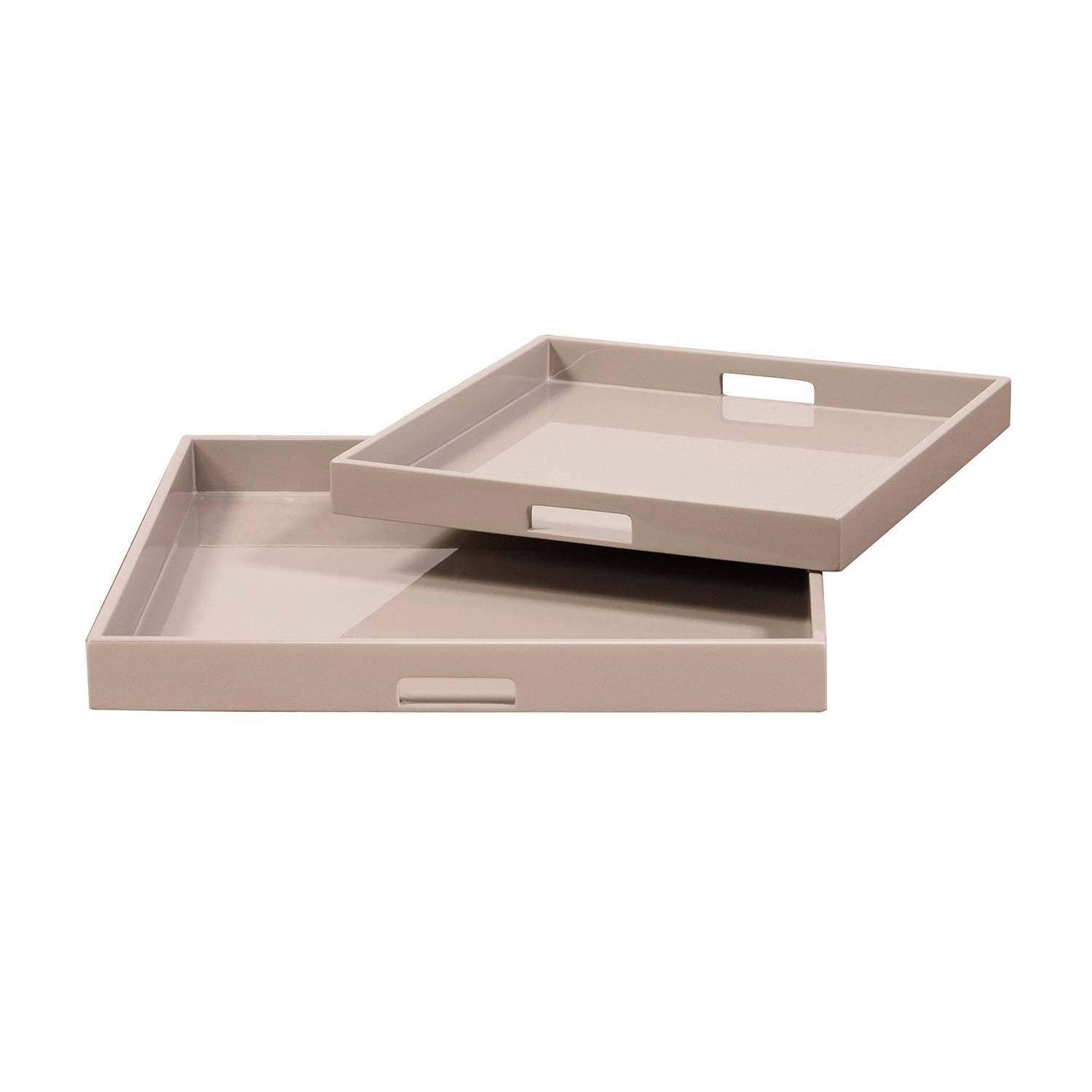 Lacquer Square Wood Tray Set of 2