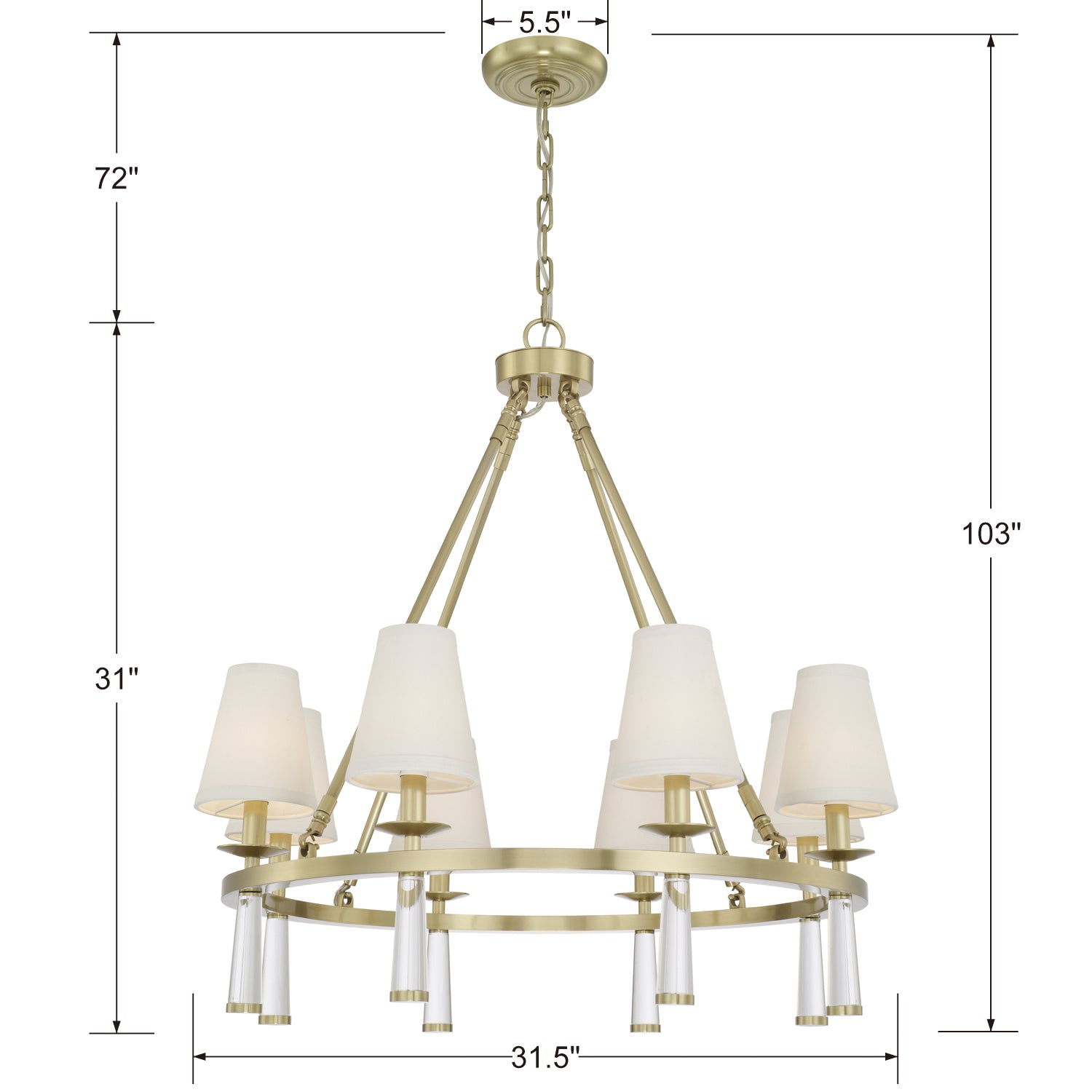 Crystorama Baxter 8-Light Chandelier