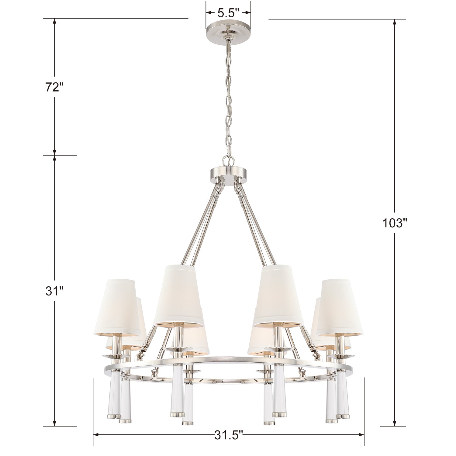 Crystorama Baxter 8-Light Chandelier