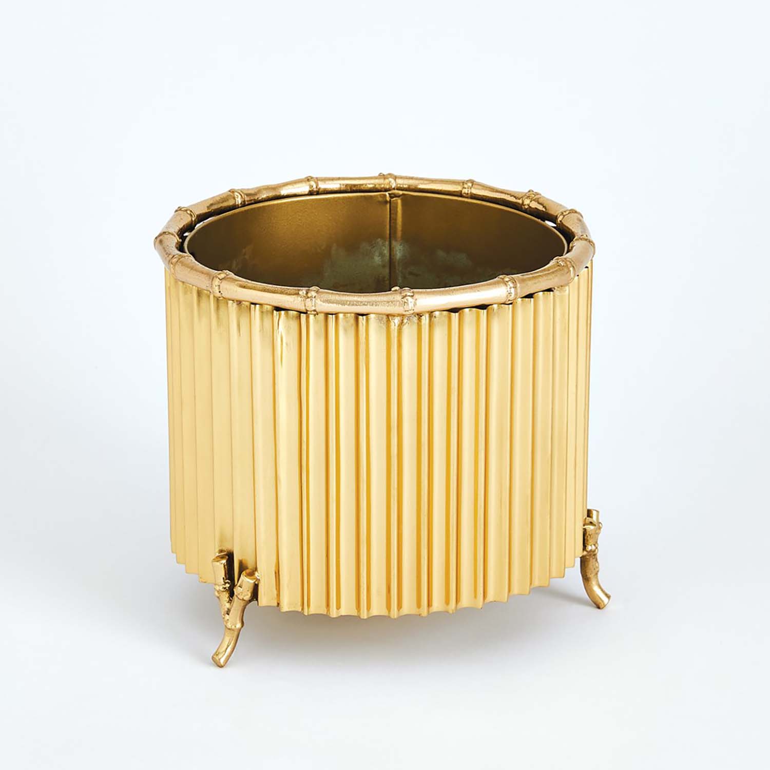 Global Views Corrugated Bamboo Cachepot