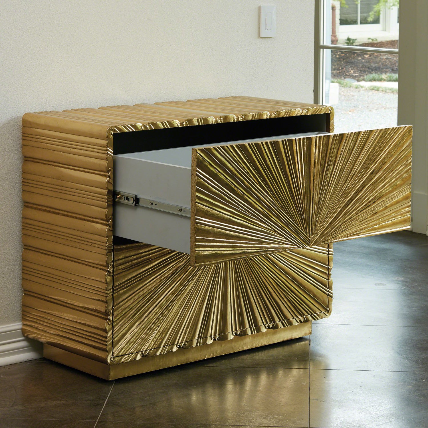 Global Views Linenfold 2 Drawer Chest