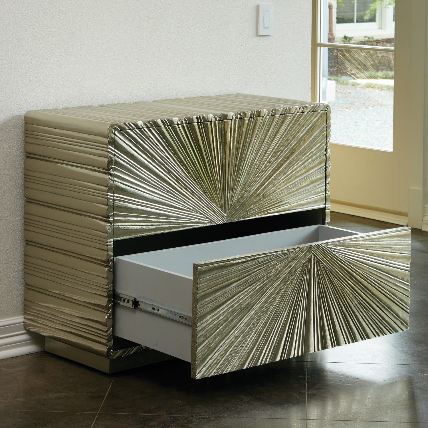 Global Views Linenfold 2 Drawer Chest