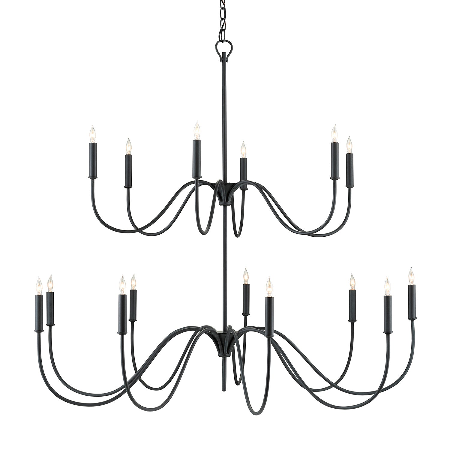 Currey & Co Tirrell 2-Tier Medium Chandelier