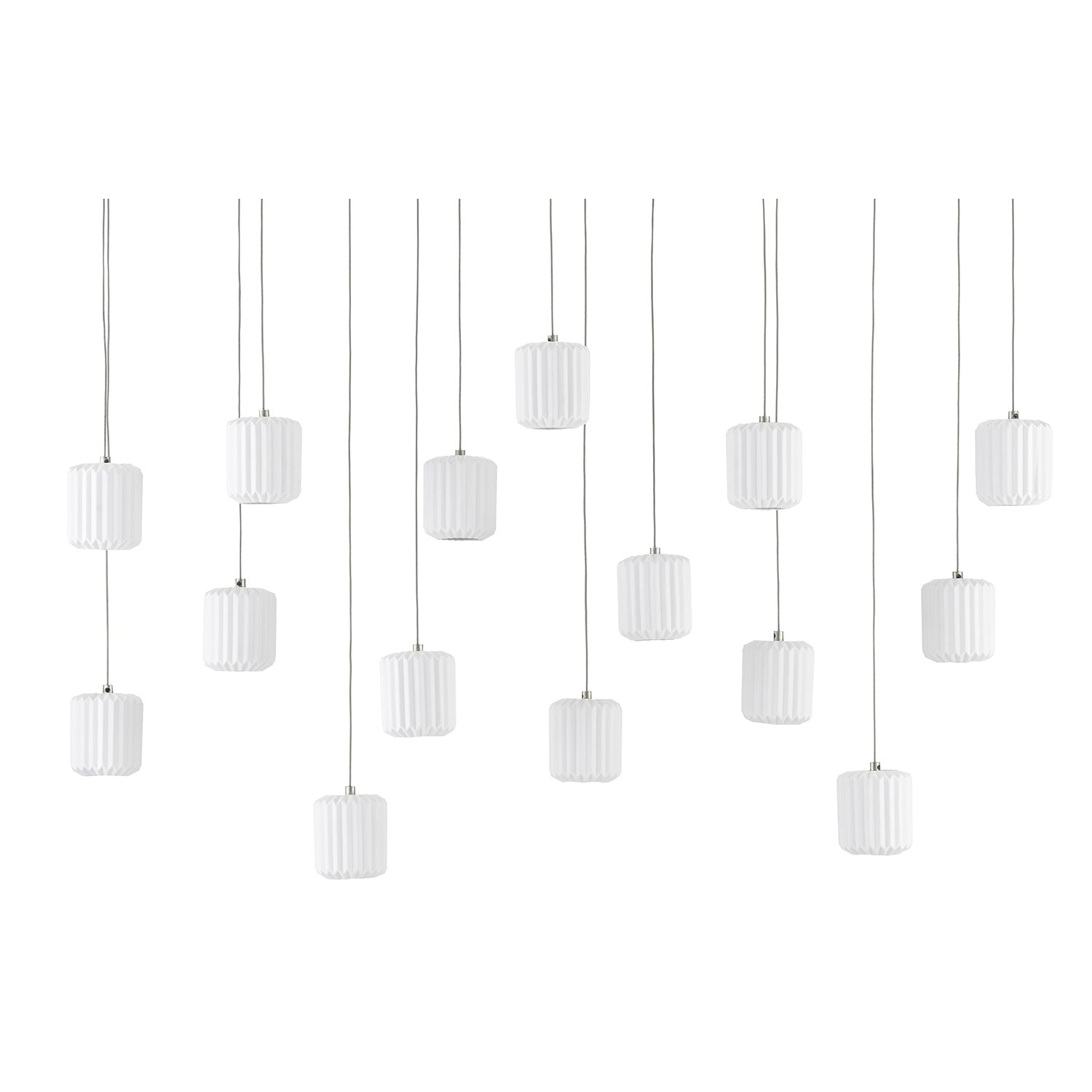 Currey & Co Dove Rectangular 15-Light Multi-Drop Pendant