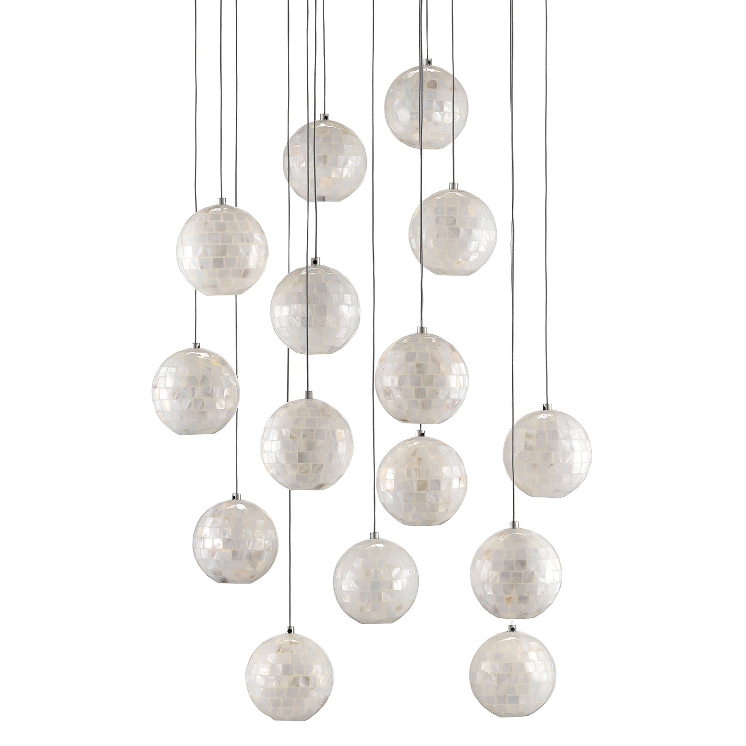 Currey & Co Finhorn Round 15-Light Multi-Drop Pendant