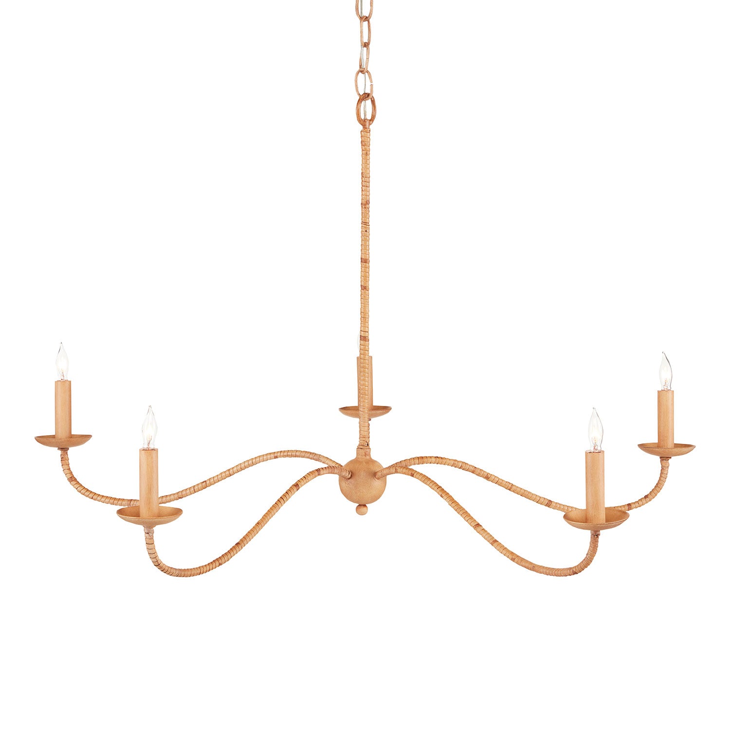 Currey & Co Saxon Rattan Chandelier