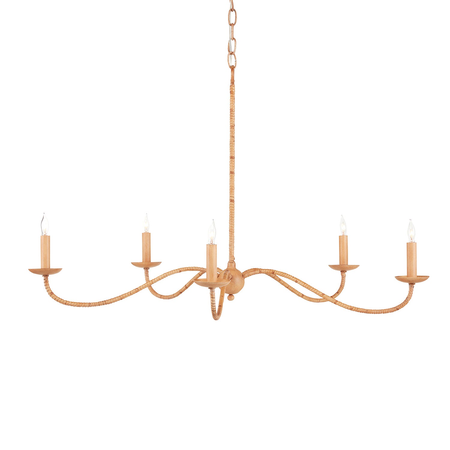 Currey & Co Saxon Rattan Chandelier