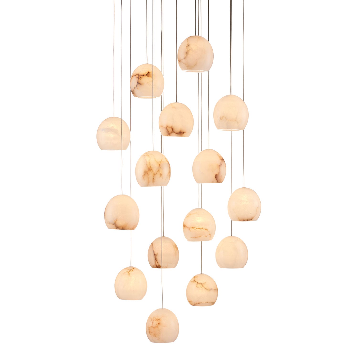 Currey & Co Lazio Round 15-Light Multi-Drop Pendant