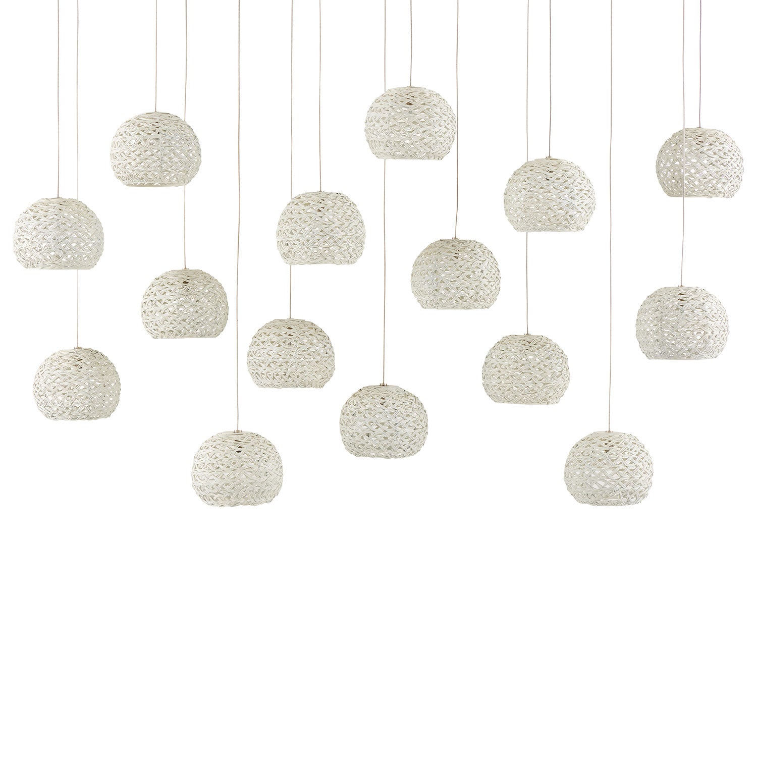 Currey & Co Piero Rectangular 15-Light Multi-Drop Pendant