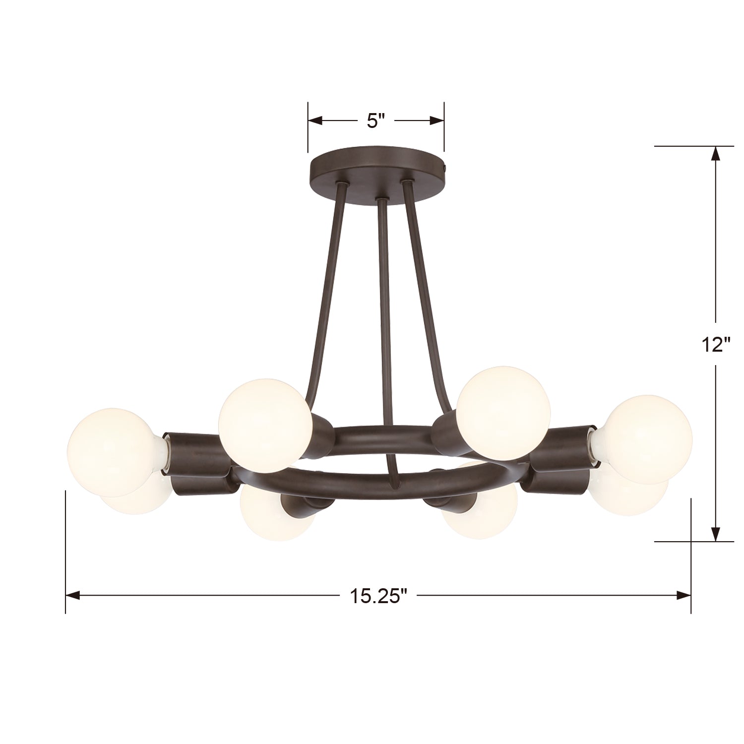 Crystorama Dakota Semi Flush Ceiling Mount