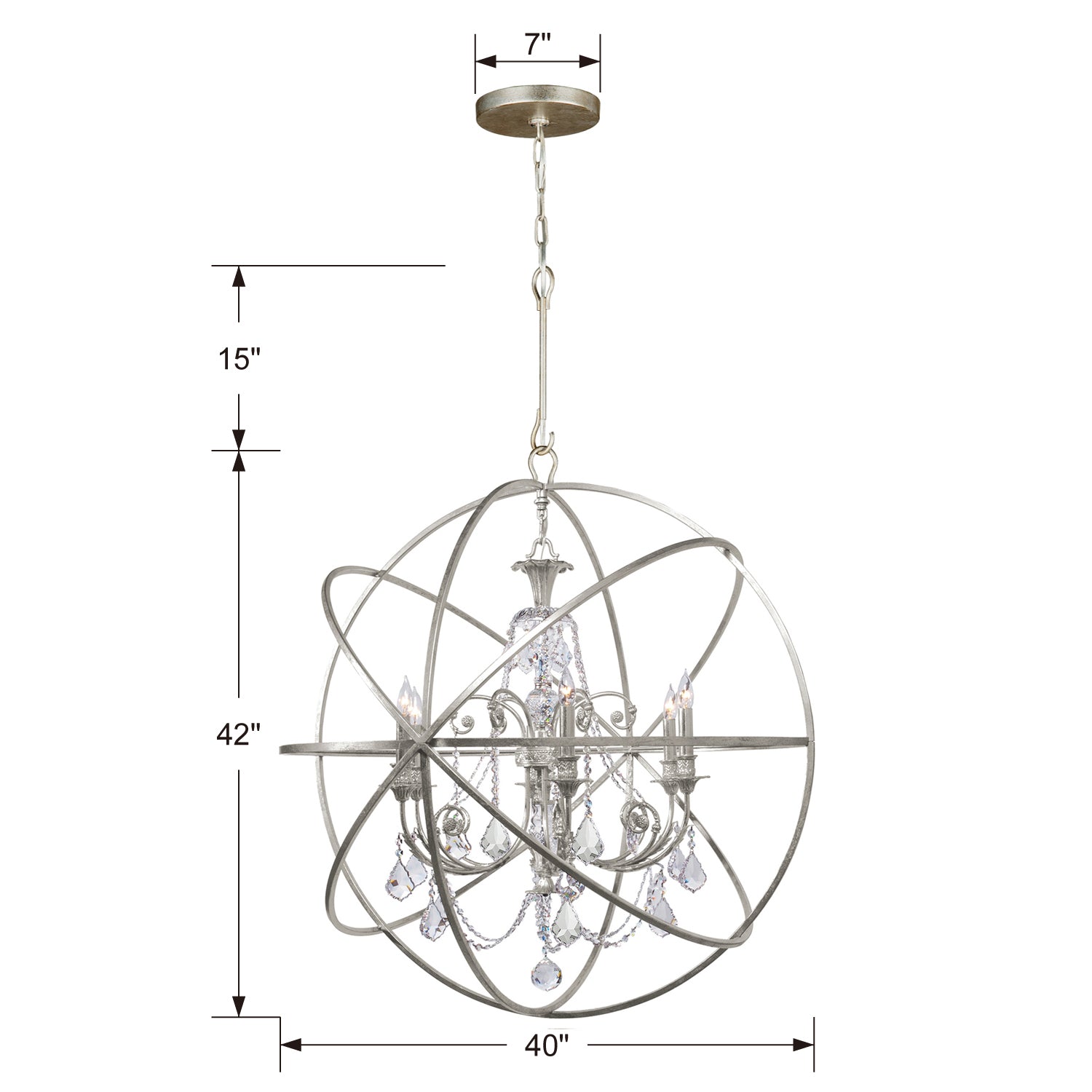Crystorama Solaris 9219 6-Light Sphere Chandelier