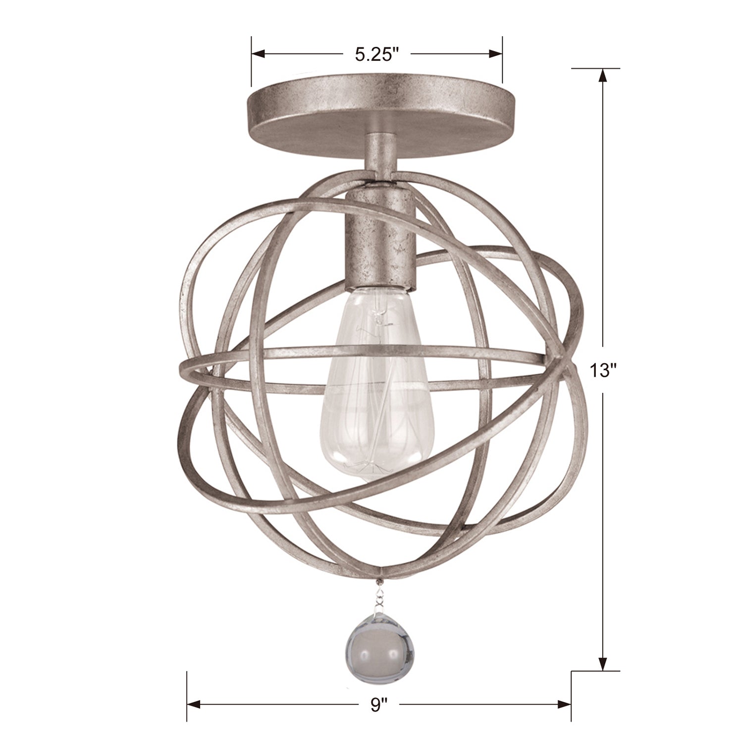 Crystorama Solaris Semi Flush Ceiling Mount