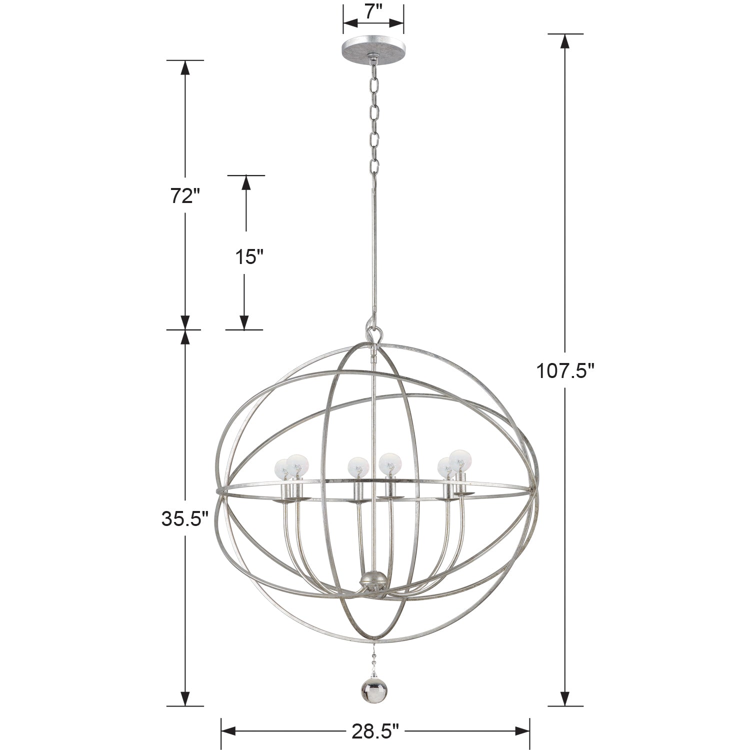 Crystorama Solaris 9228 6-Light Chandelier