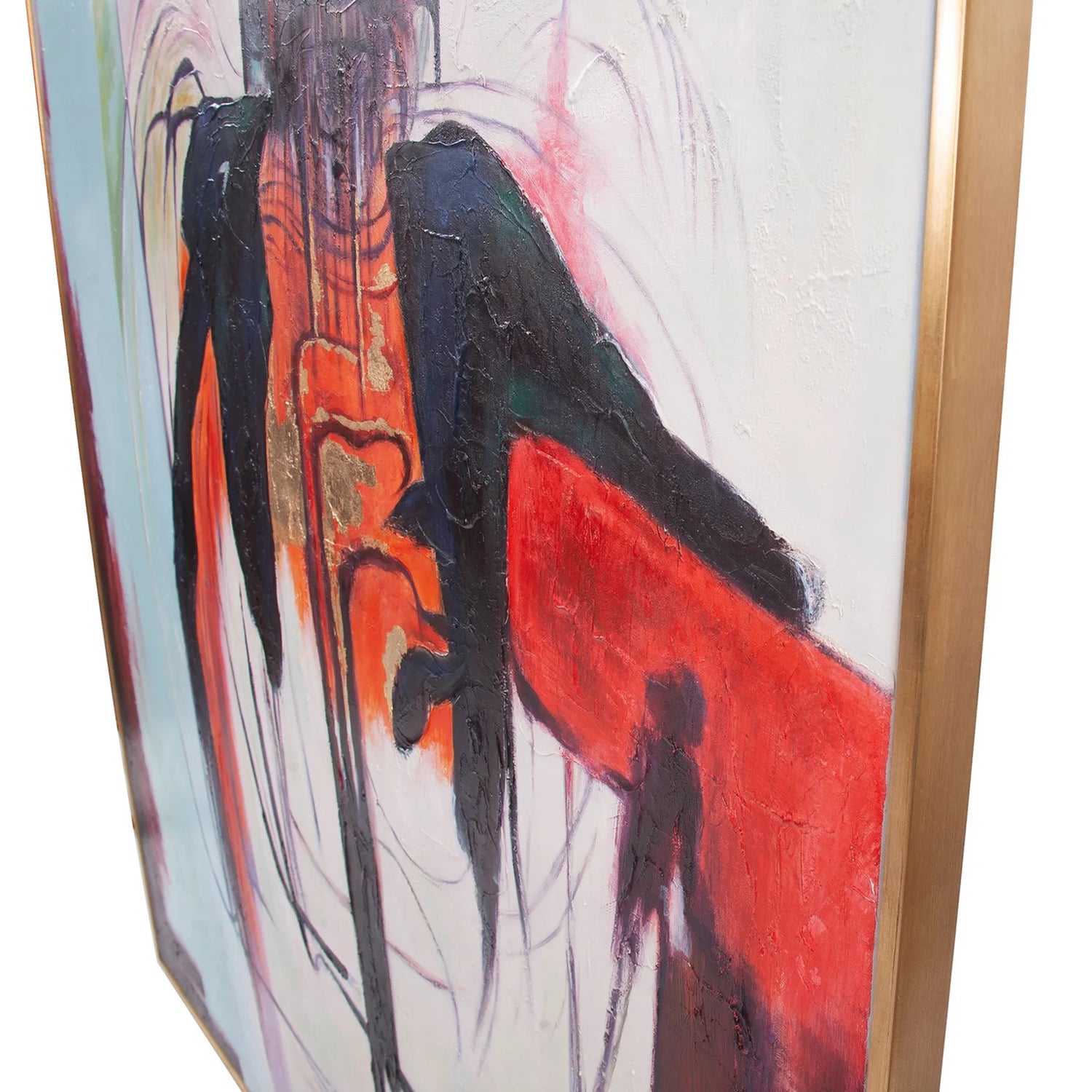 Abstract Strength Hand Painted Canvas Art - Paynes Gray