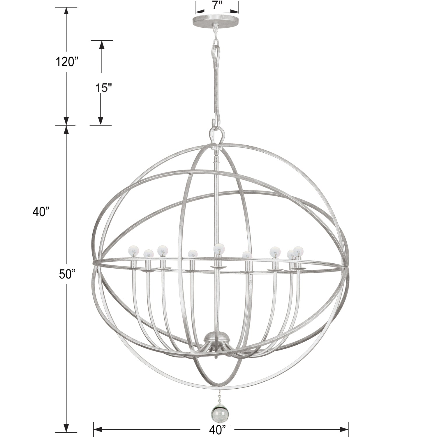 Crystorama Solaris 9-Light Sphere Chandelier