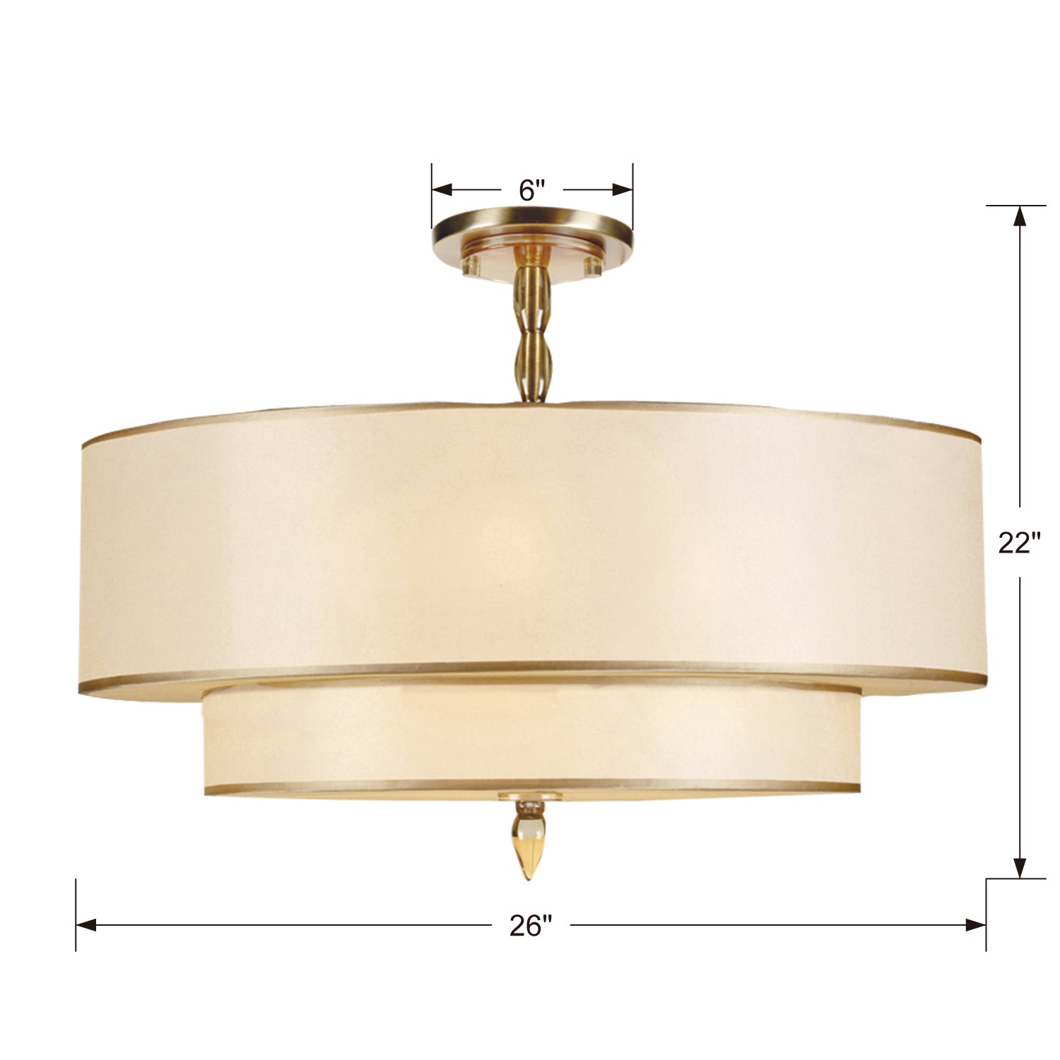 Crystorama Luxo Semi Flush Ceiling Mount