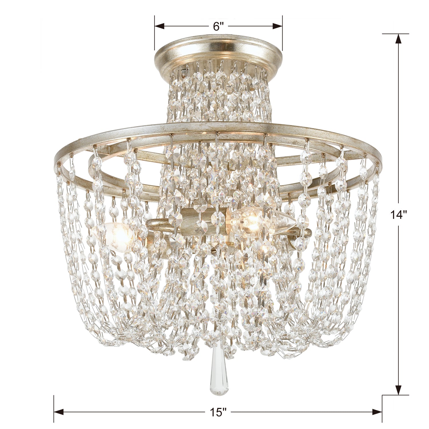 Crystorama Arcadia Semi Flush Ceiling Mount