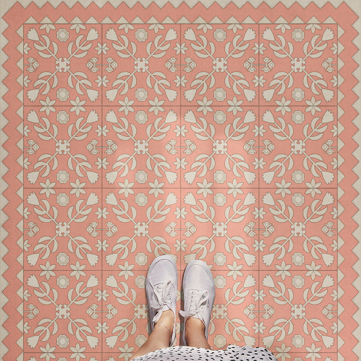 Floral Quilt - The Portrait of a Lady Vinyl Floorcloth