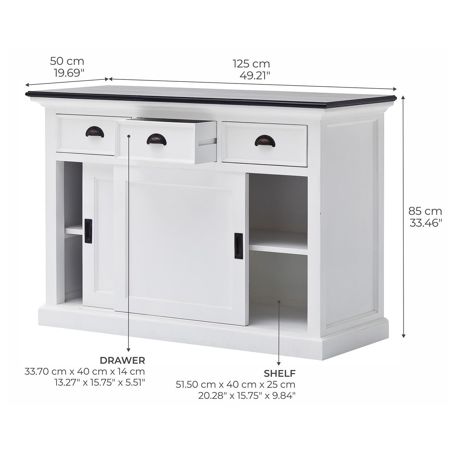 Beckton Contrast Sliding Door Sideboard