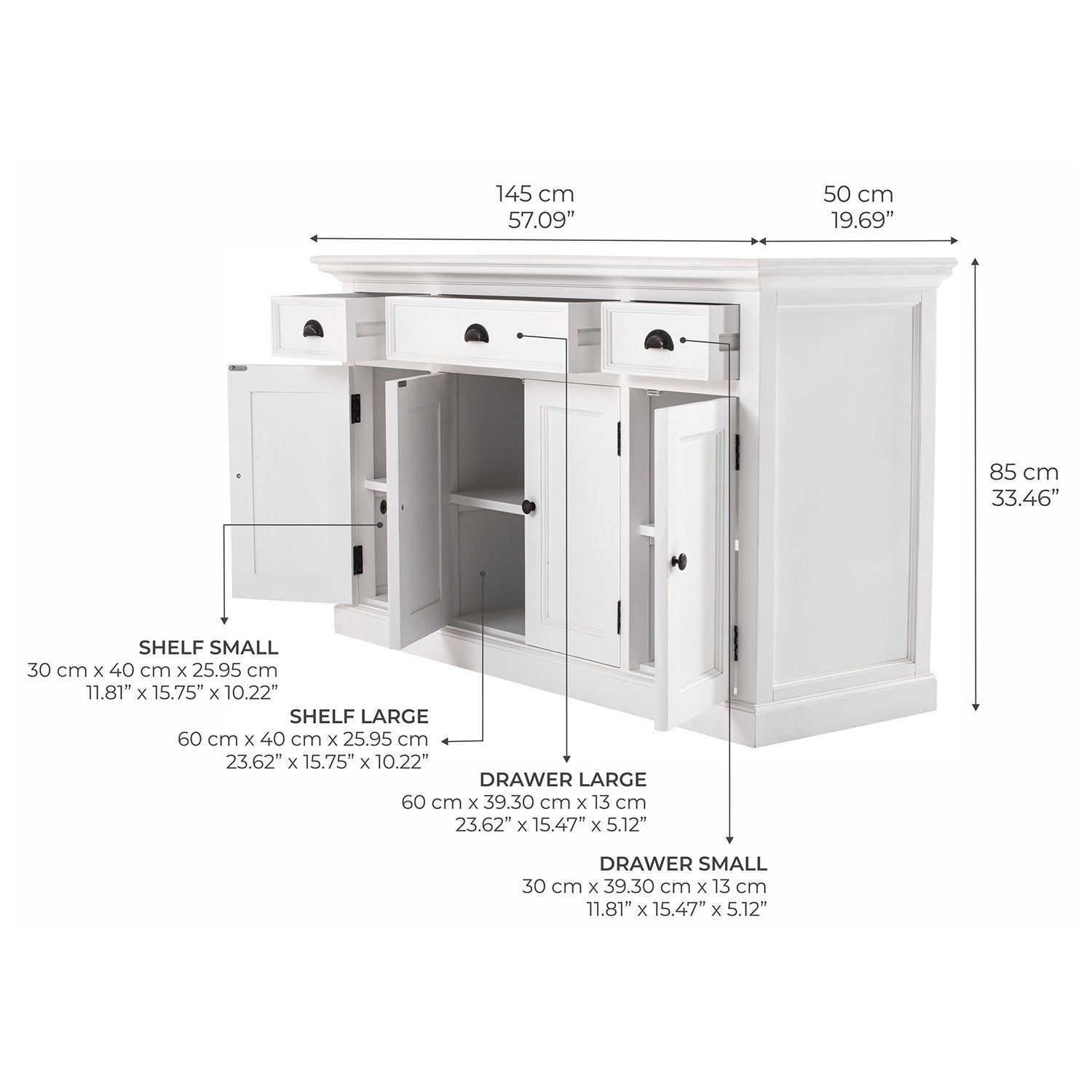 Beckton 4 Door Buffet