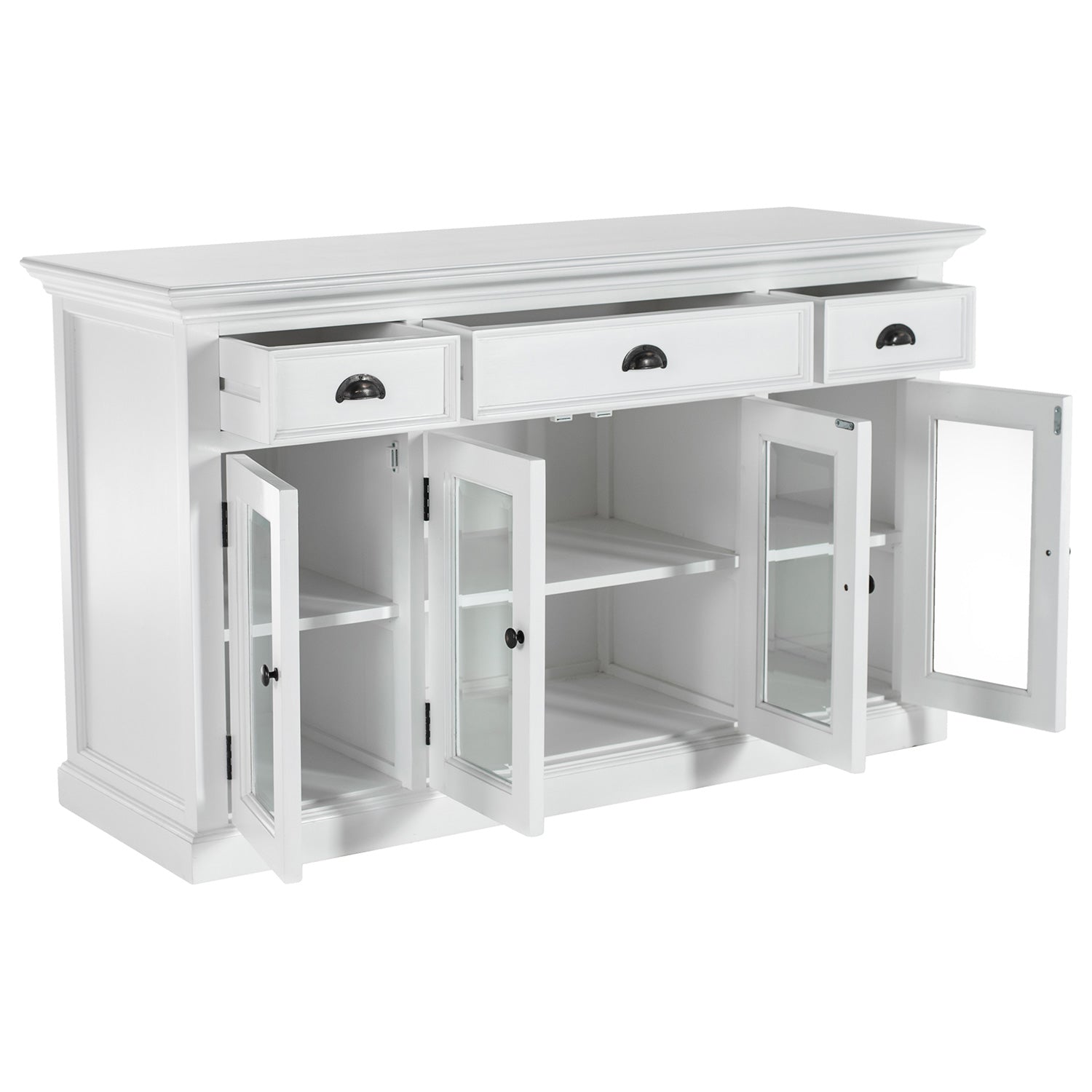 Beckton 3 Drawer Buffet with 4 Glass Doors