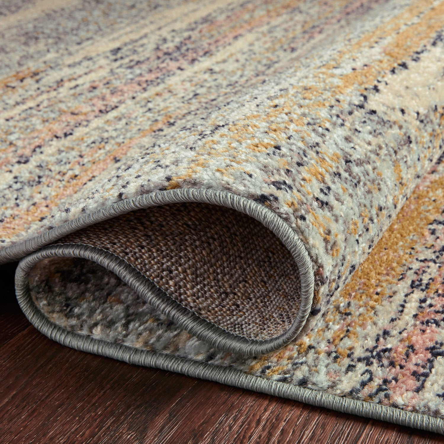 Loloi Bowery Pebble/Multi Power Loomed Rug