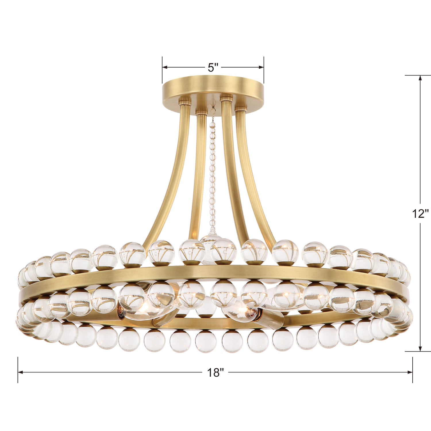 Crystorama Clover Semi Flush Ceiling Mount