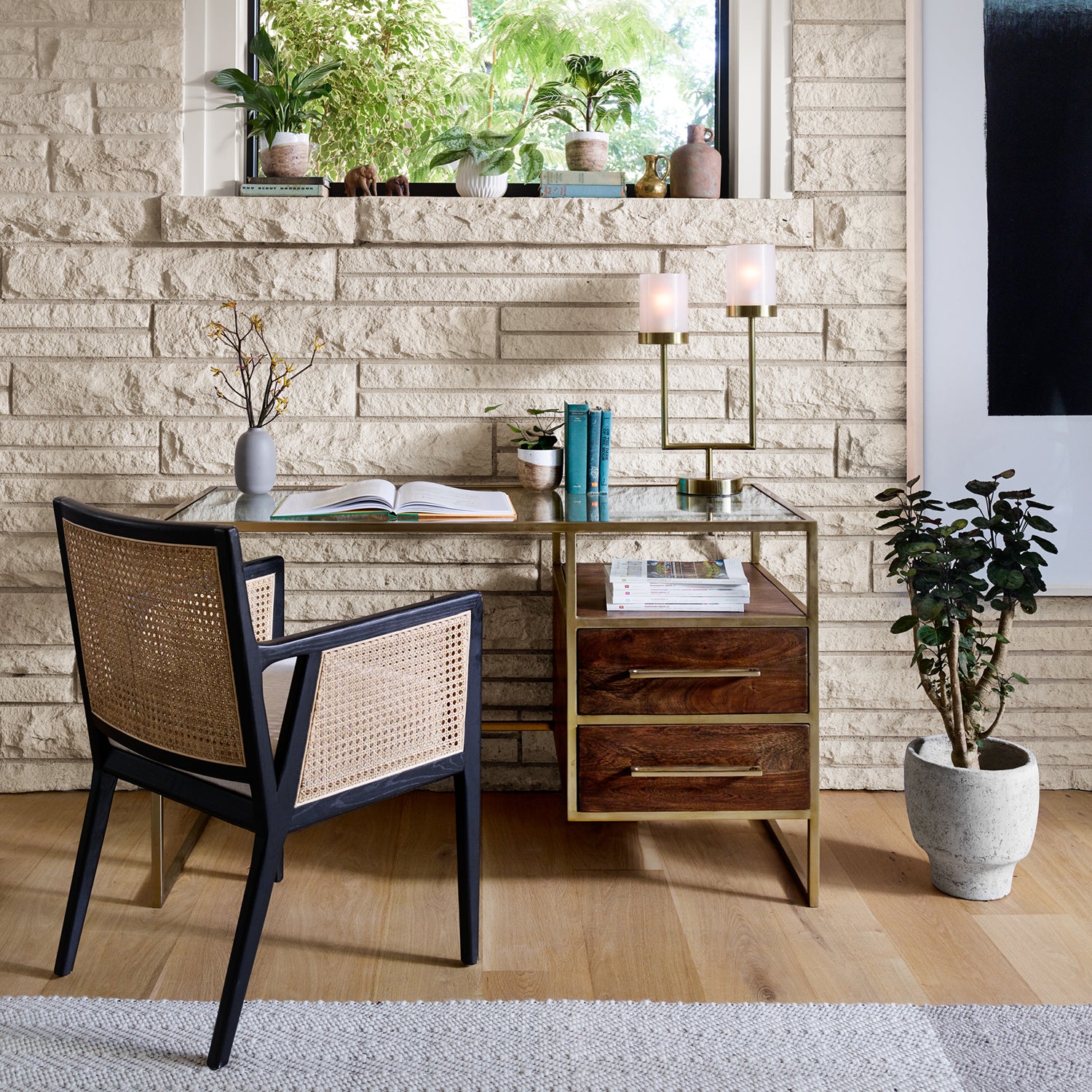 Four Hands Antonia Cane Dining Arm Chair Set of 2 - Final Sale