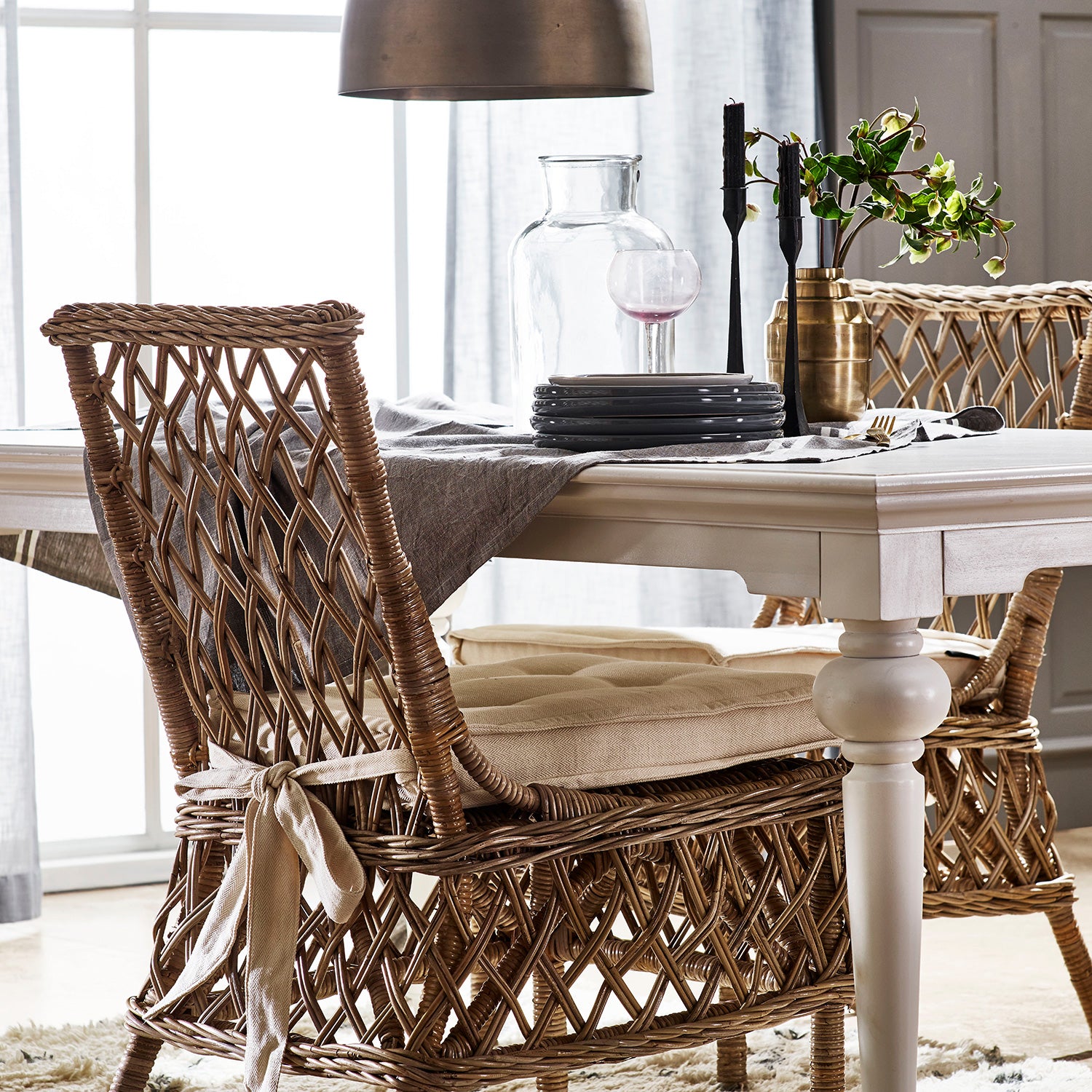 Dorchester Aristocrat Wicker Side Chair Set of 2