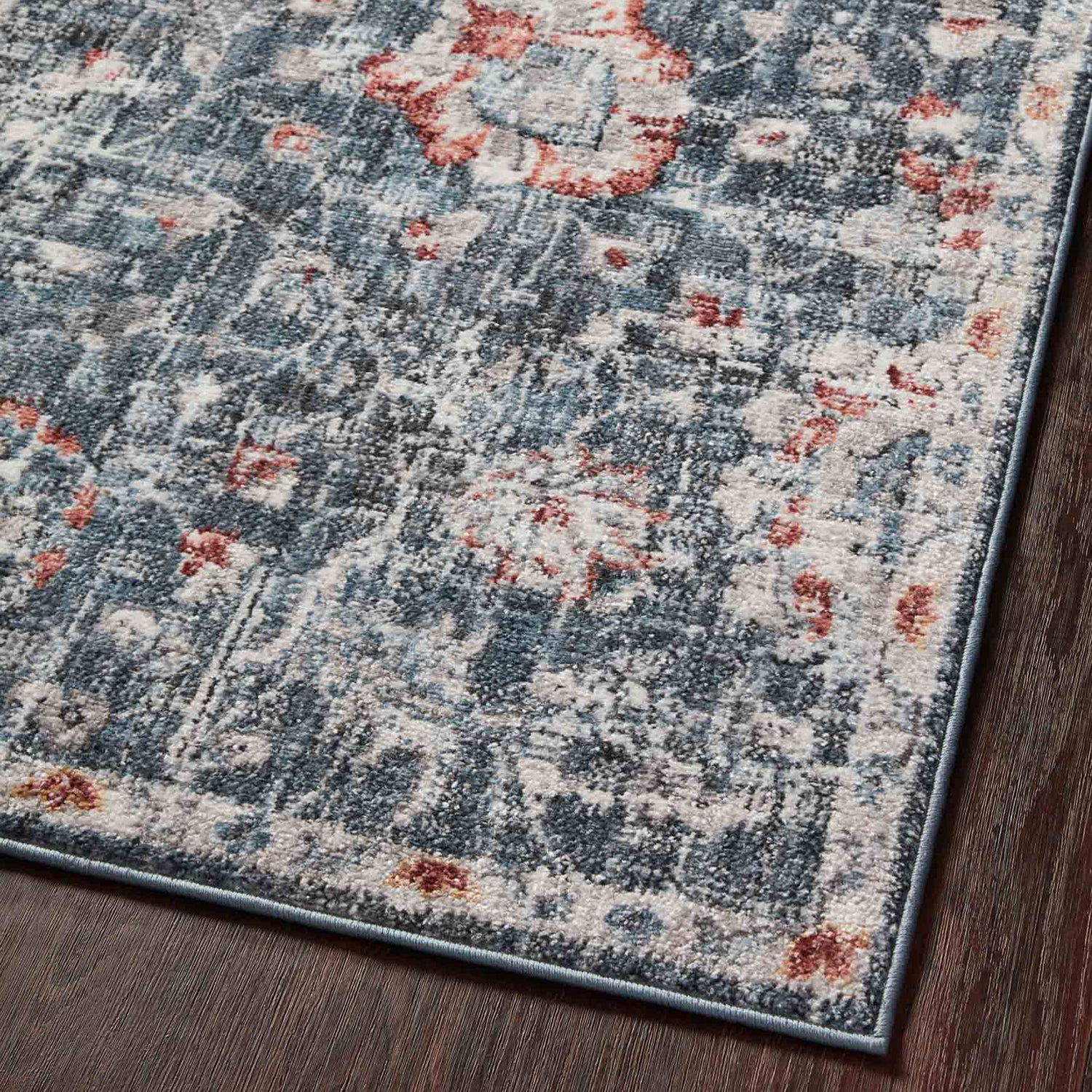 Loloi Cassandra Blue/Rust Power Loomed Rug