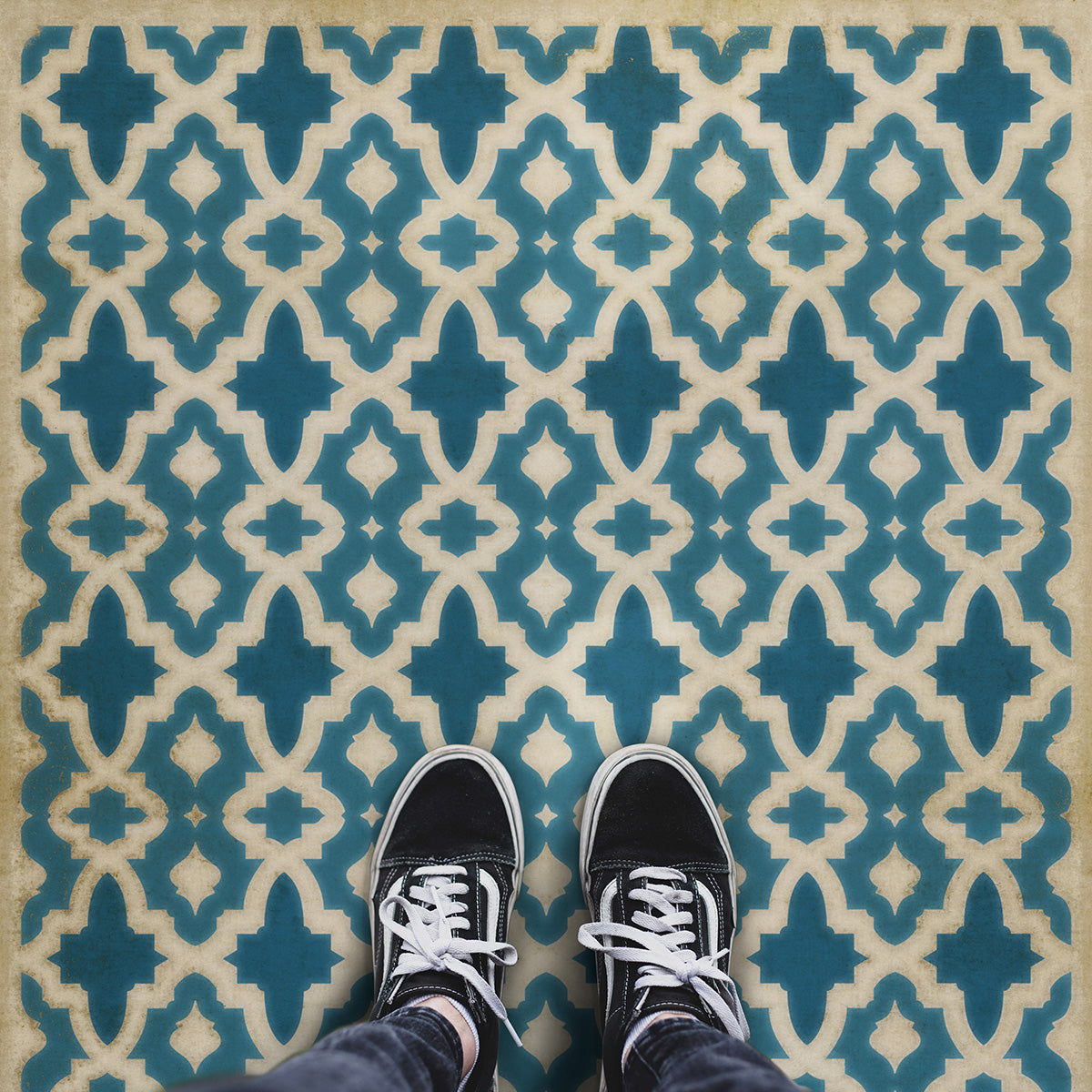 Pattern 31 - Blue Mosque Vinyl Floorcloth