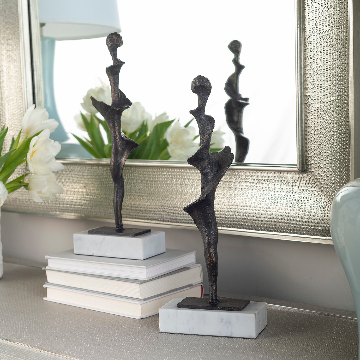 Villa and House Spiral Statue Set of 2