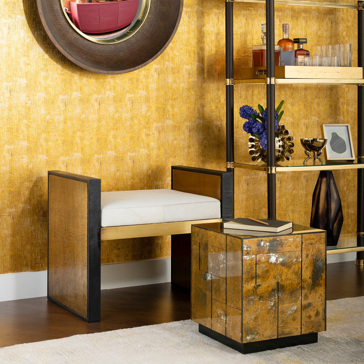 Villa and House Odeon Bench Side Table