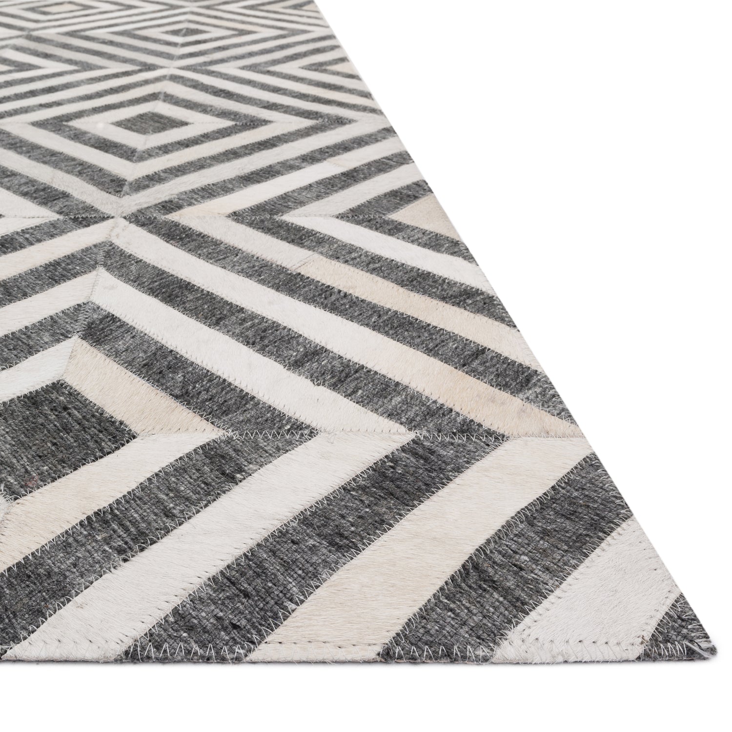 Loloi Dorado Squared Hand Stitched Leather Rug